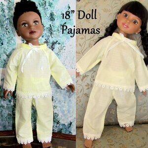 DOLL PAJAMAS SLIM 18" DOLL PJs fit JOURNEY GIRLS, MGA BEST FRIENDS CLUB BFC, NEW